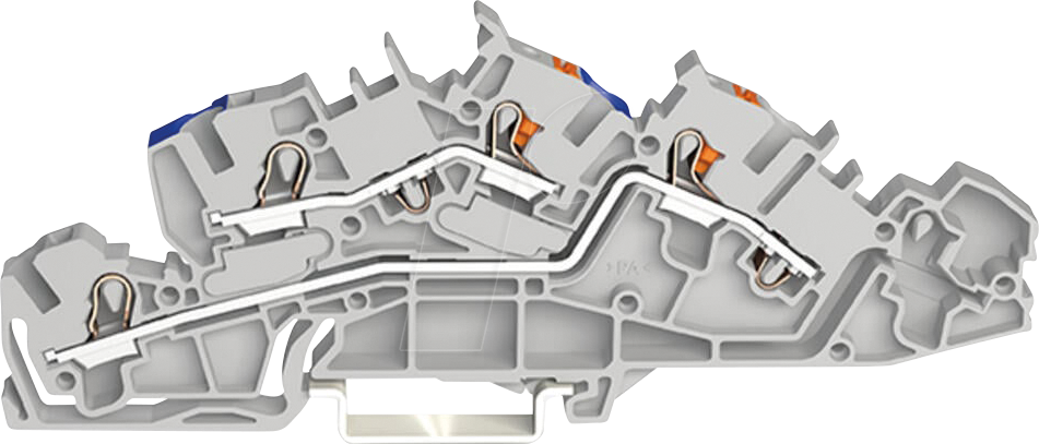 WAGO 2205-7549 - Installationsetagenklemme, 4,0 mm², N/L, grau