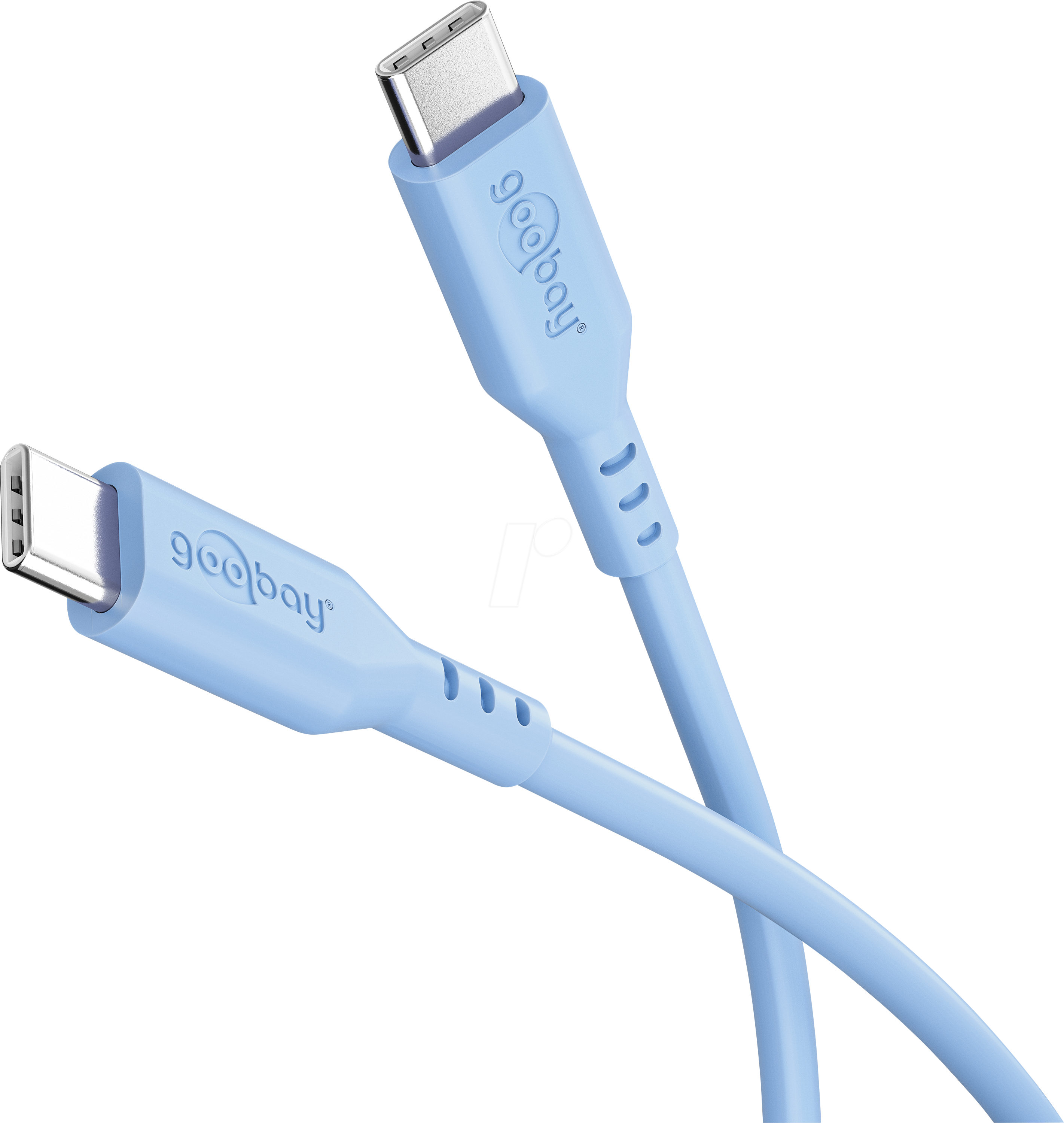 GOOBAY 77741 - Sync- & Ladekabel, USB-C > USB-C, Silikon, 1,5 m, blau