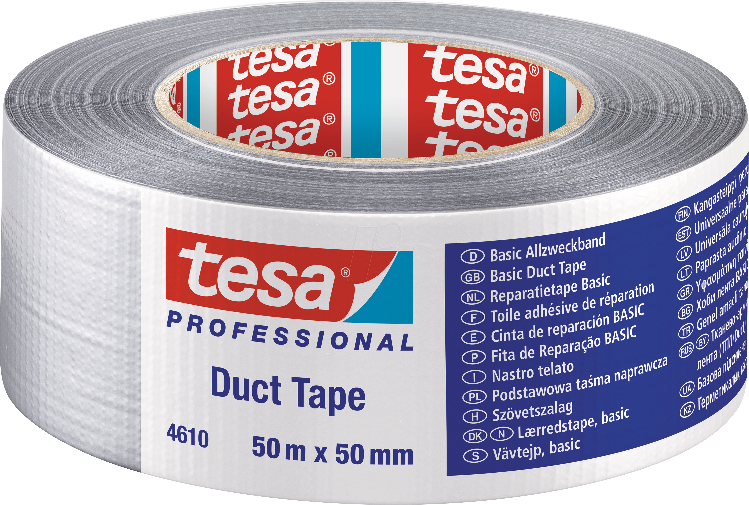 TESA 04610 SI - Gewebeband Professional Duct Tape, 50m x 50mm, silber-matt