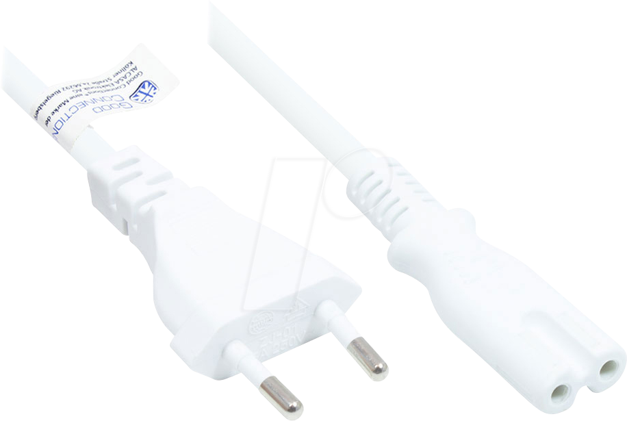 GC P0370-W075 - Euro-Stecker Typ C auf C7 , weiß, 0,75 mm², 7,5 m