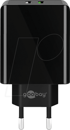 GOOBAY 44956 - USB-Ladegerät, 5-12 V, 3 A, QC 3.0, 28 W, schwarz