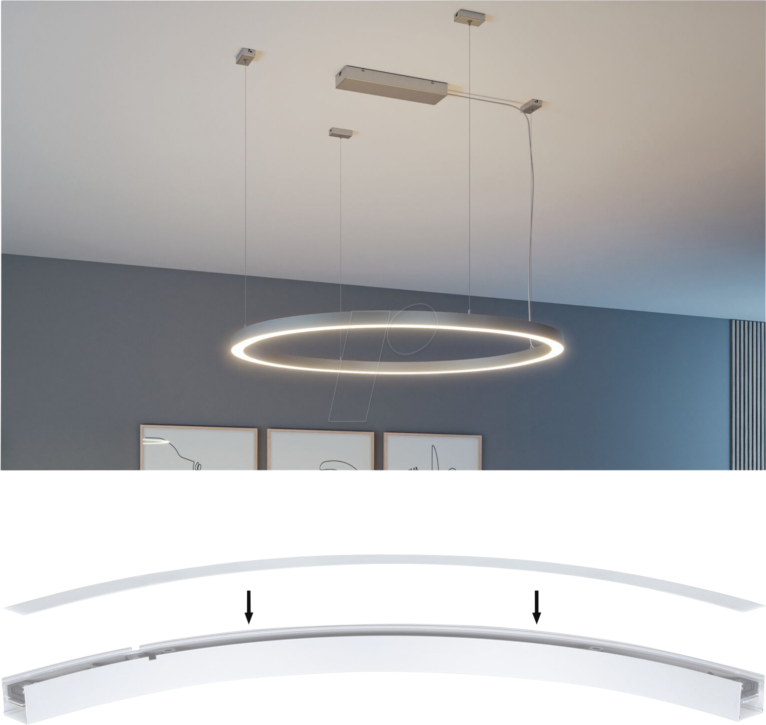 PLM 98228 - Linion Abdeckung, 1 m, kurve, weiß, kunstoff