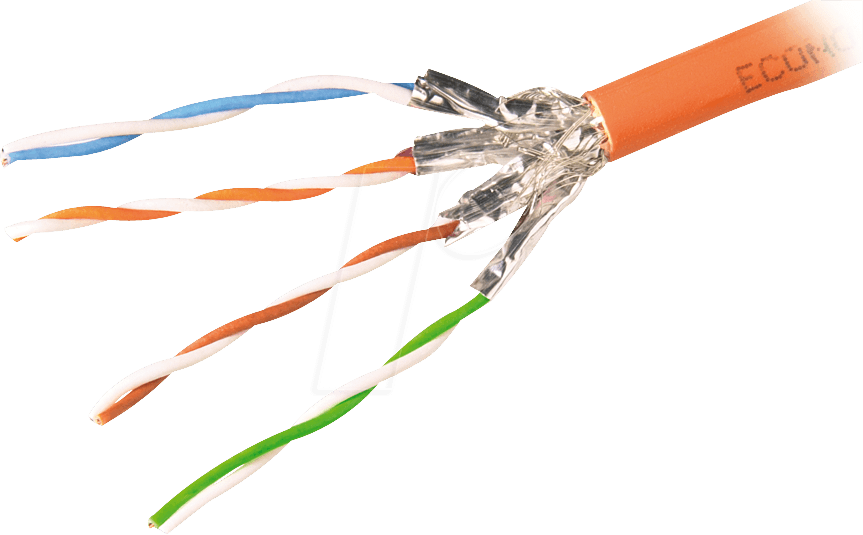 4X2 AWG23/1-100 - CAT-7 Verlegekabel, S/FTP PiMF, 100 m