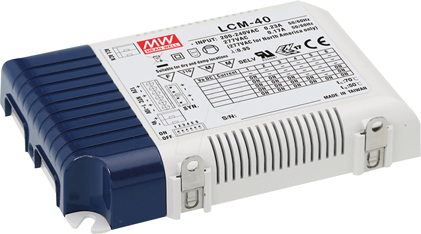 MW LCM-40DA2 - LED-Netzteil, 42 W, 0,35 A - 1,05 A, CC, DALI 2