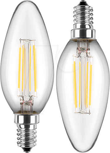 BLULAXA 49060 - LED Filament Lampe C35 E14 4,5W 470 lm WW Doppelpack