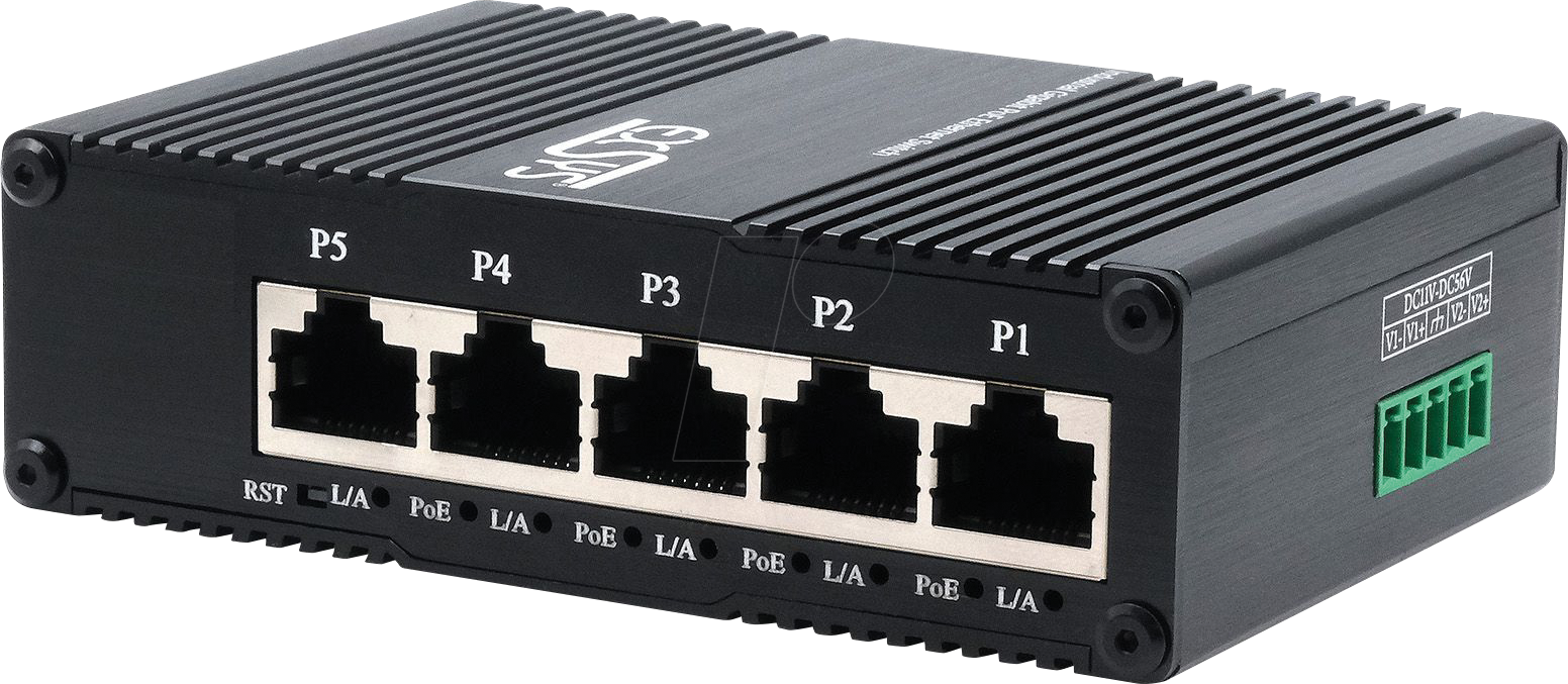 EXSYS 62030MPOE - Switch, 5-Port, Gigabit Ethernet, PoE+, Industrial