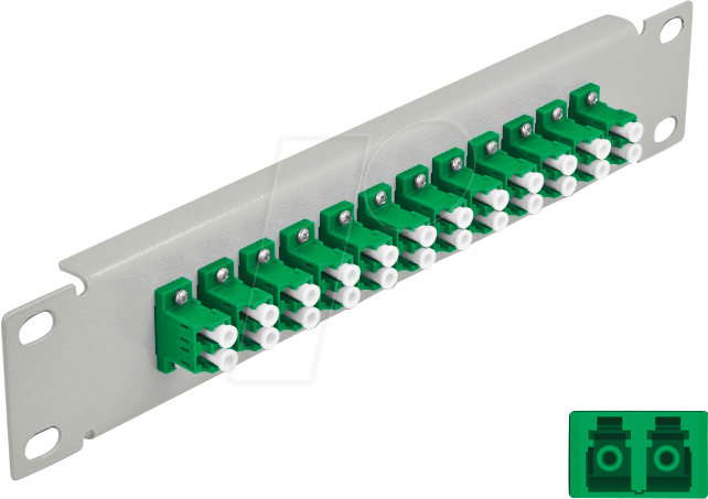 DELOCK 66787 - LWL Patchpanel, 10'', 12-Port, LC Duplex, 1HE, grau
