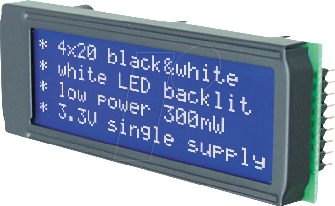 Thumbnail - EA DIP205B-4NLW - 4x20 DIP Textdisplay, blau/weiß