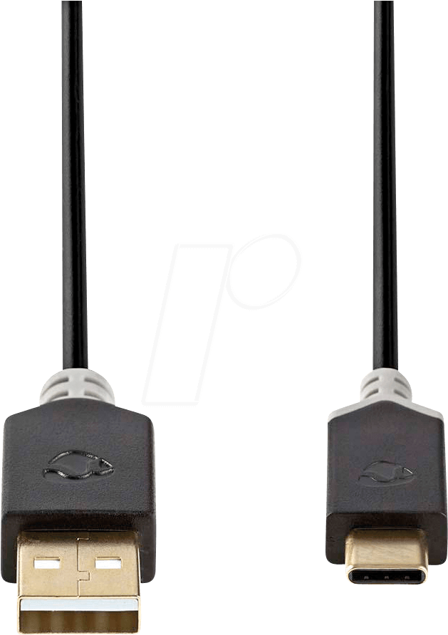 N CCBW60600AT10 - USB 2.0 Kabel, Stecker Typ C > A-Stecker, 1 m, Anthrazit