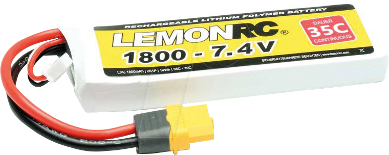 LRC 2S 1800 - LiPo Akku LEMONRC 1800 - 7.4V (35C)