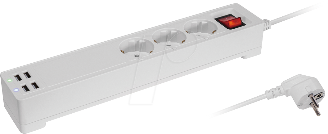 MATR NW10L - Schaltbare WLAN Steckdose, 3-fach, 4x USB