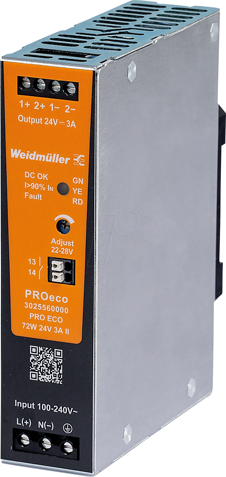 WEID 3025560000 - Schaltnetzteil Hutschiene, PROeco II , 72 W, 24 V ,3 A