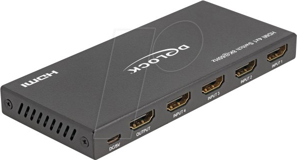 DELOCK 18604 - HDMI Switch, 4x HDMI Buchse auf HDMI Buchse, 8K 60 Hz