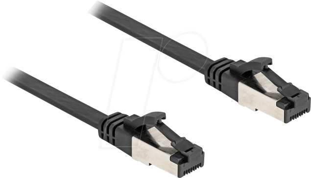 DELOCK 80177 - RJ45 Flachkabel, Cat.8.1, 0,25 m, schwarz