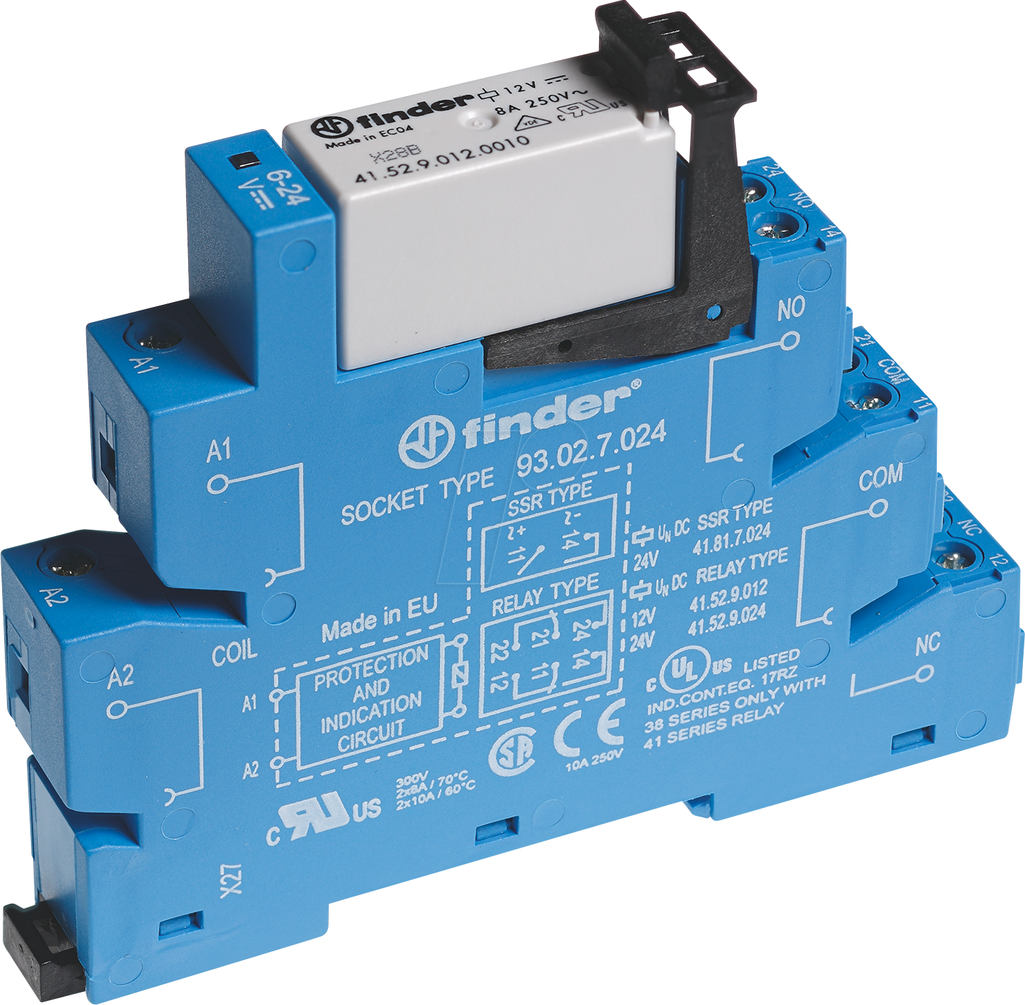 FIN 38.52.7 24V2 - Koppelrelais, 2 Wechsler, 24 V DC sensitiv