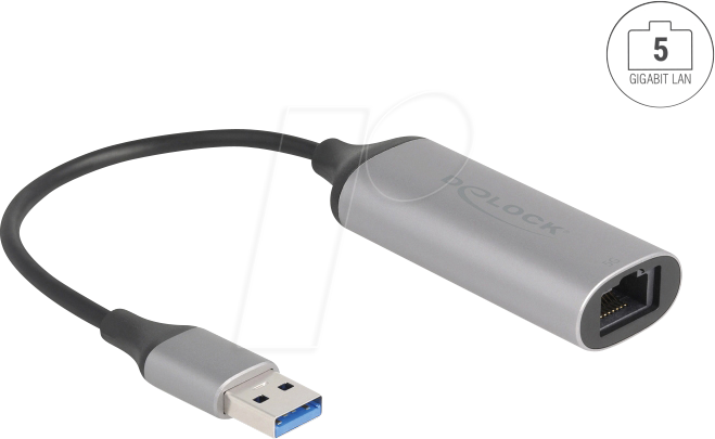 DELOCK 81571 - Netzwerkkarte, USB-A, 5 Gigabit Ethernet, 1x RJ45