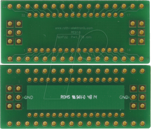 RE 916 - Adapter SDIP32 1,778 mm Pitch RM 2,54 & 1,27 mm
