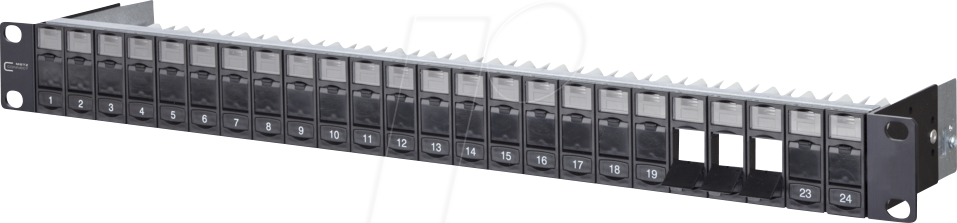 BTR 130920-BK-E - 19 Zoll Modulträger, 1HE, 24 Port, schwarz, unbestückt, geschirm