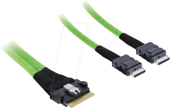 DELOCK 82195 - Slim SAS SFF-8654 8i zu 2 x OCuLink SFF-8611 4i, PCIe 4.0, 0,5 m