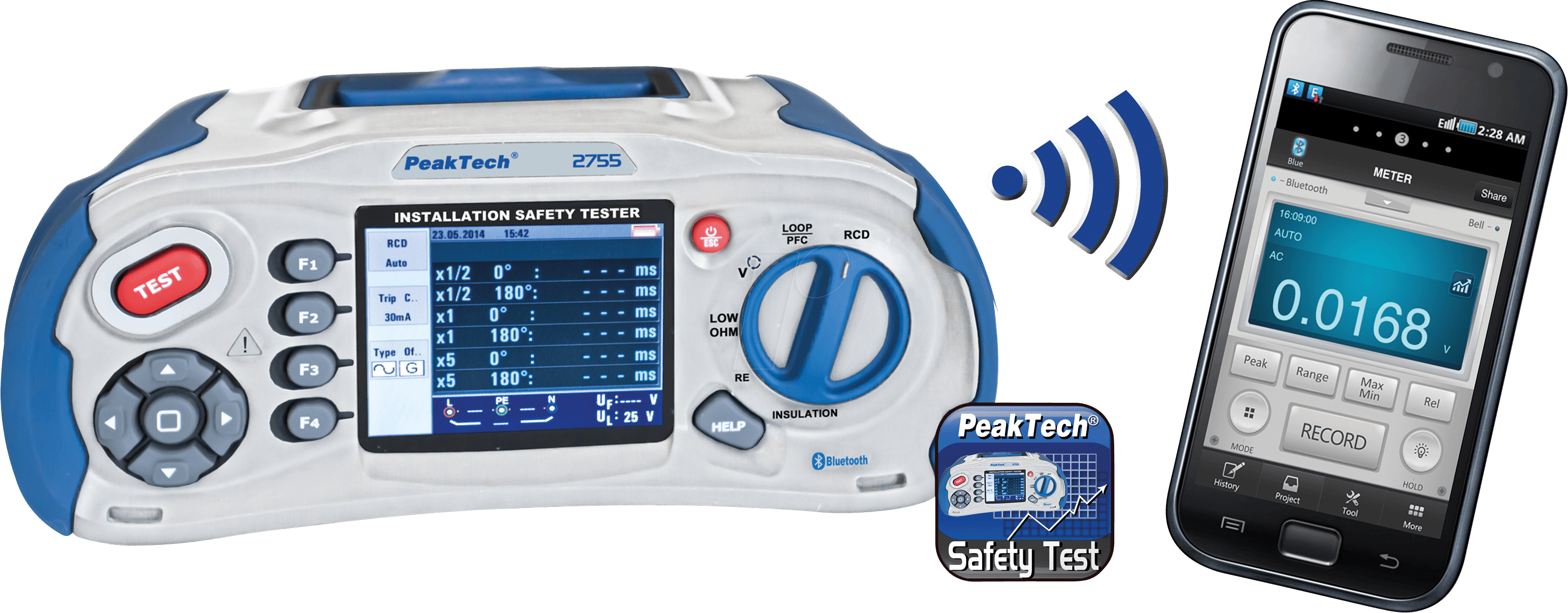PEAKTECH 2755 - Installationsprüfgerät mit Bluetooth®