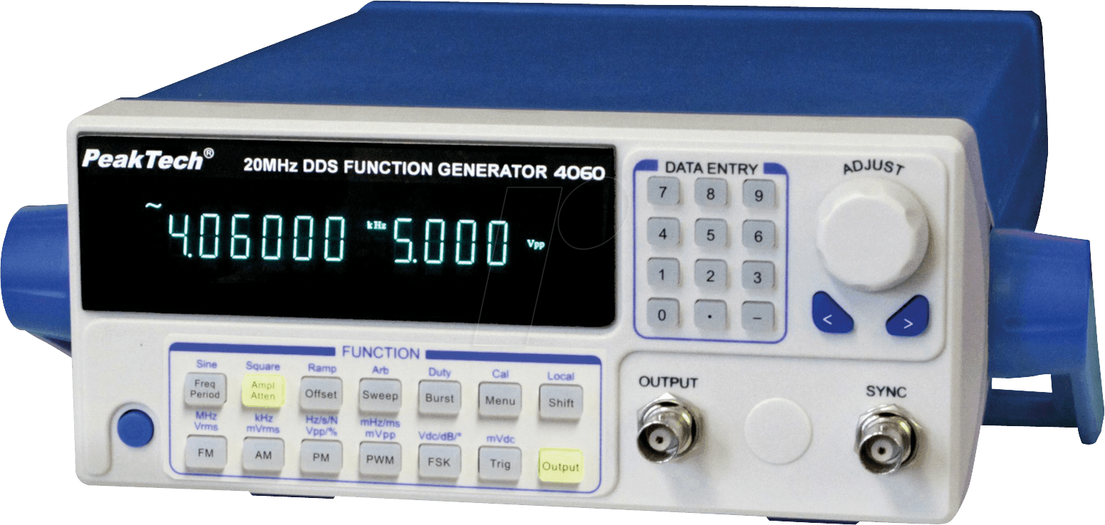 PEAKTECH 4060MV - Funktionsgenerator, DDS, mit 10W-Verstärker, 10 µHz ... 20 MHz