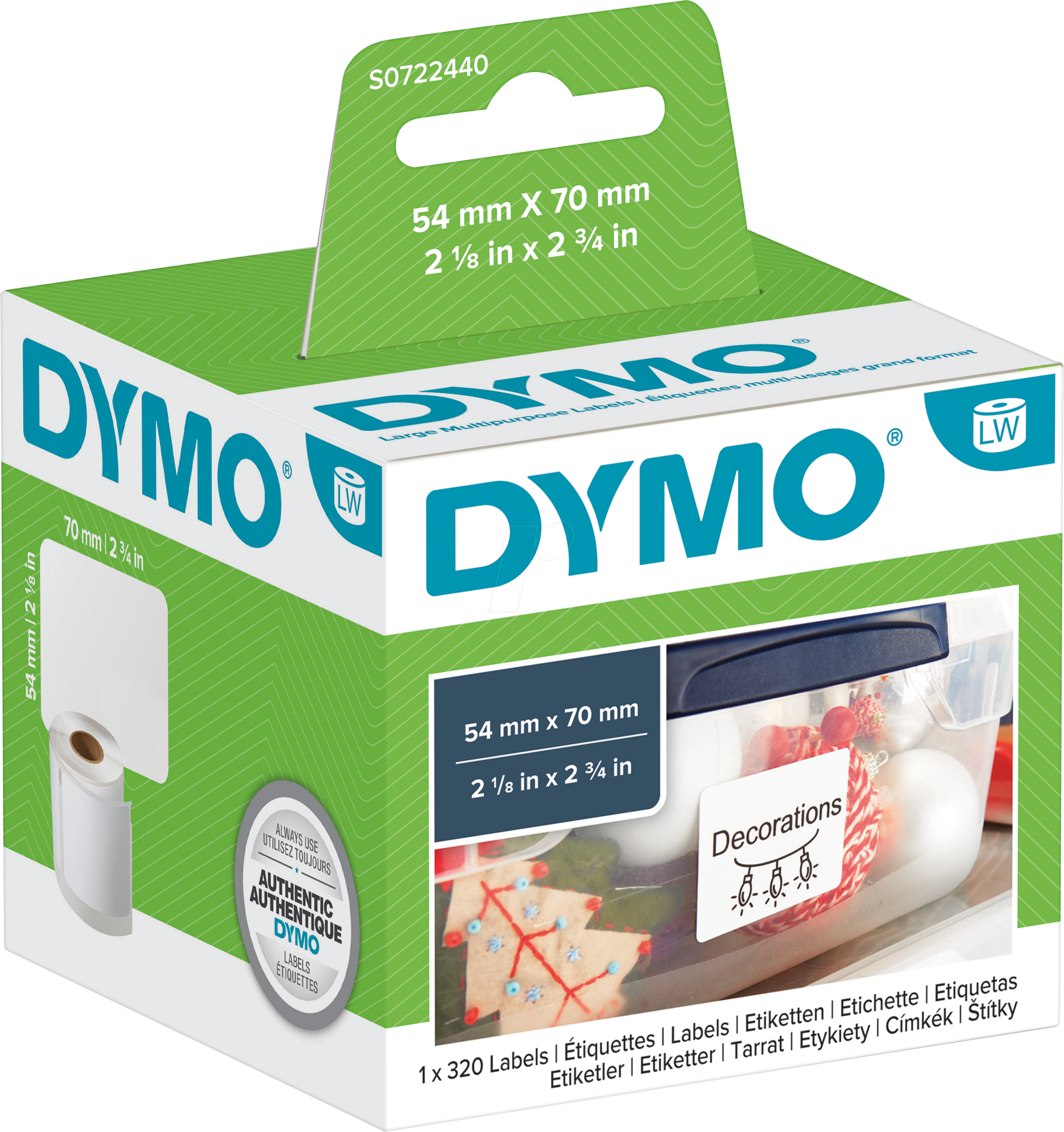 DYMO LW 99015 - DYMO Etiketten für LabelWriter, 54x70mm