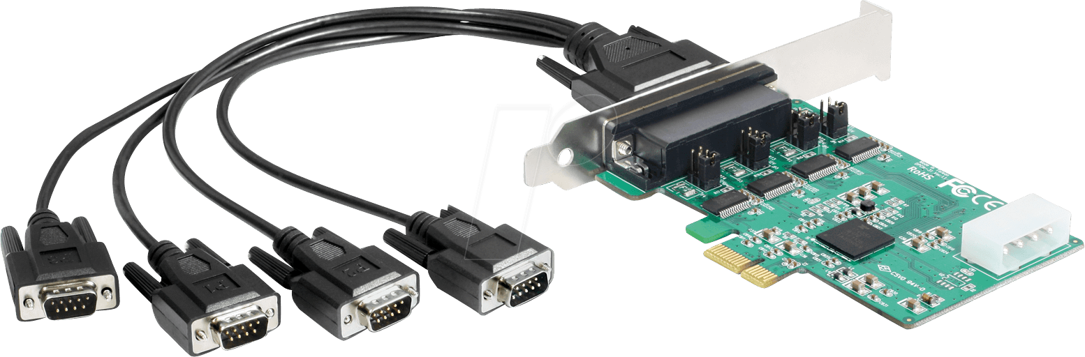 DELOCK 89335 - 4 Port RS 232, seriell, PCIe Karte