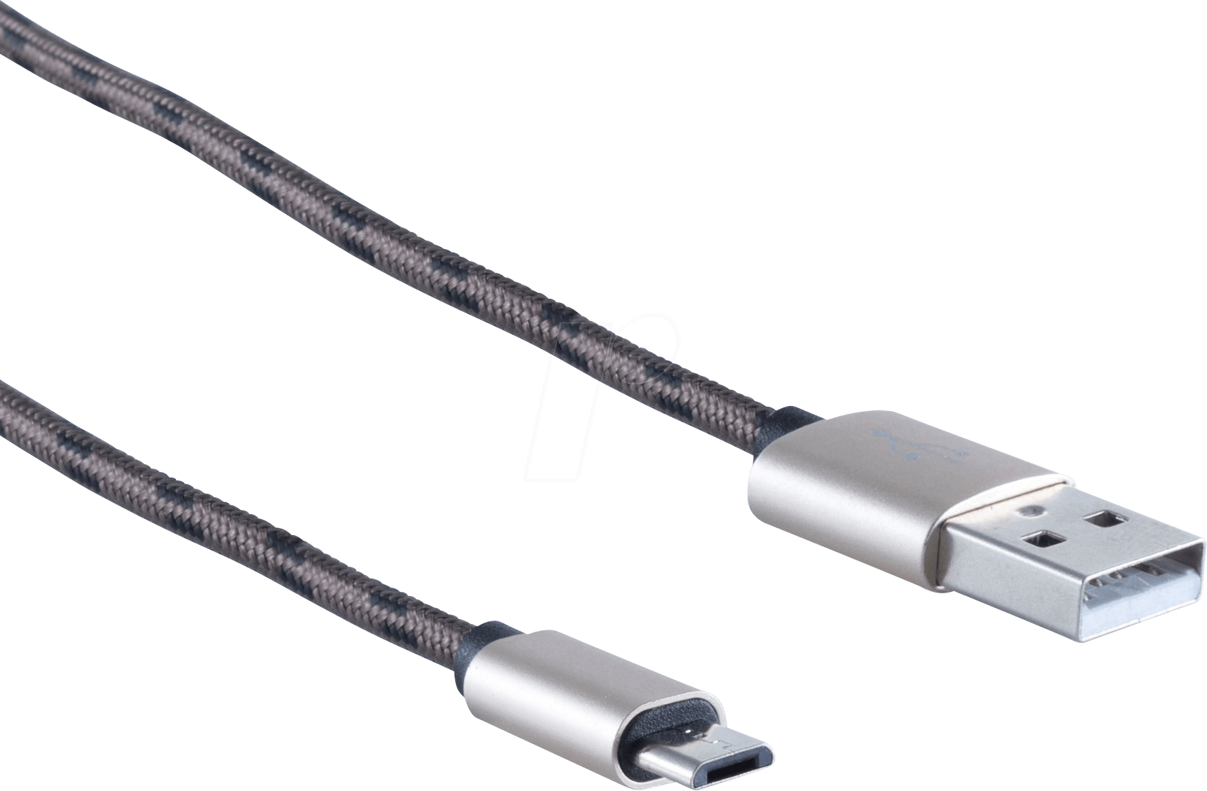 SHVP BS1450079 - USB-A-Stecker > USB Micro B, Nylon, braun 0,9m