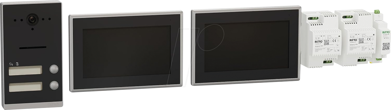 RITTO RGE2092250 - Video-Türsprechanlage für Zweifamilienhaus, Aufputz, anthrazit