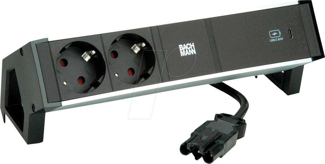 BACH 937.303 - Tischsteckdose DESK 2, 2-fach, USB C 60W