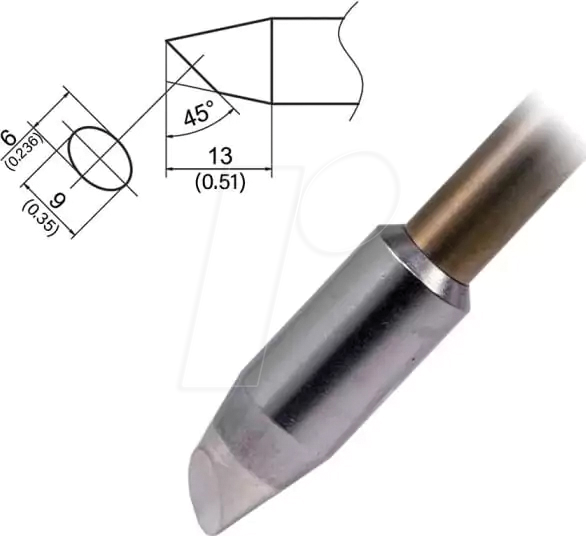 HAK T37-BC6090 - Aktiv-Lötspitze T37-BC6090, 6,0 mm, abgeschrägt