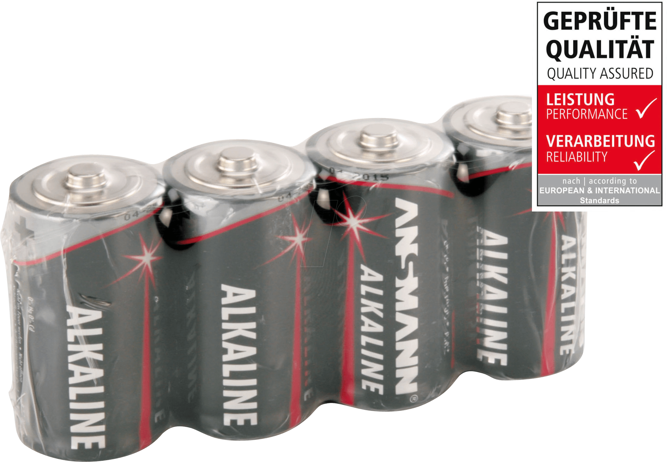 ANS RED 4XBABY - Red, Alkaline Batterie, C (Baby), 4er-Pack