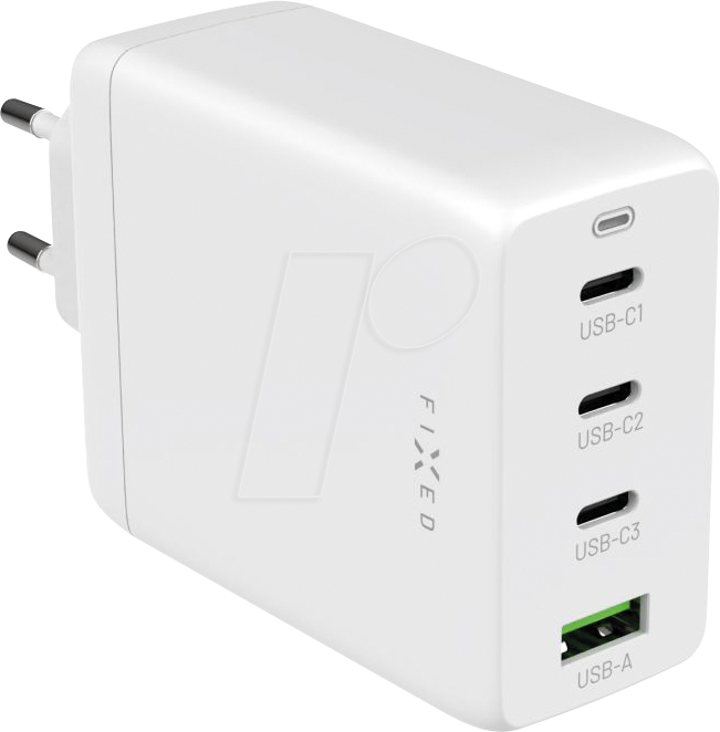FIXCG100-3CU-WH - USB-Ladegerät, 100 W, 5-20 V, 5 A, 3x USB-C, 1x USB-A, GaN,weiß