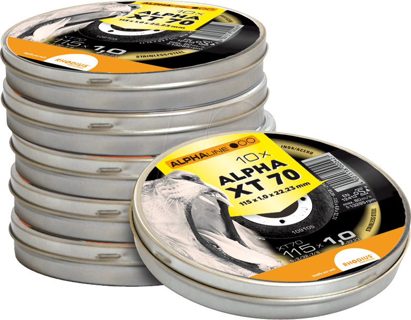 TS XT70-115 - Trennscheibensatz, Edelstahl, 115 mm, 1,0 mm, XT70, 10-teilig