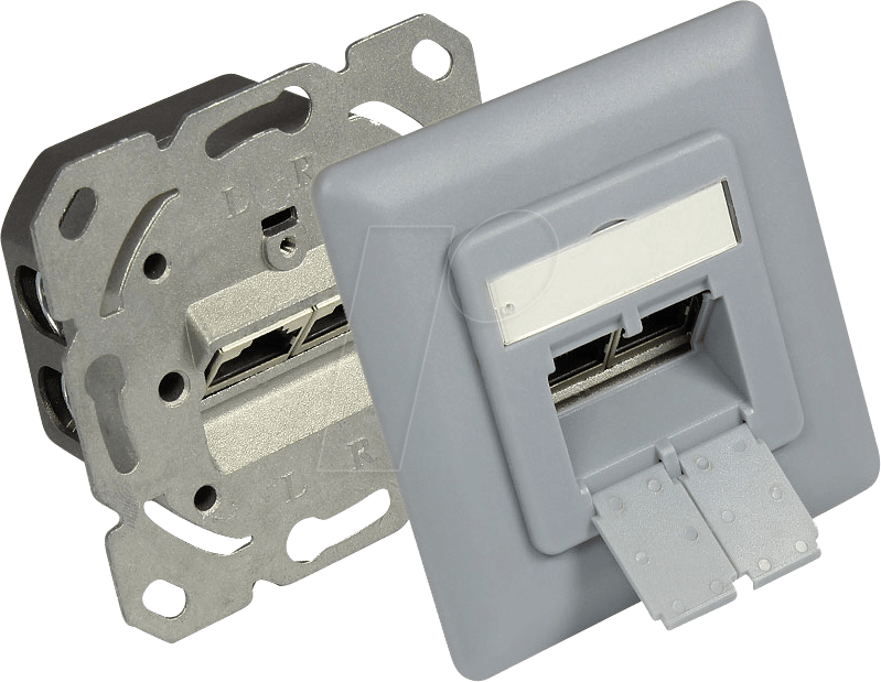 GC N0052SG - RJ45-Anschlussdose, CAT.6, UP, silbergrau