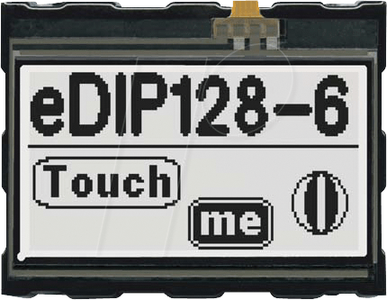 LCD EDIP128W6LWT - LCD-Display, 128 x 64 Pixel, sw-ws positiv, Touch