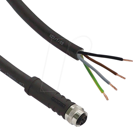 L2W 200100-16 - Sensor Kabel, 10 m, offen/M12 Buchse, S-kodiert, für 230V