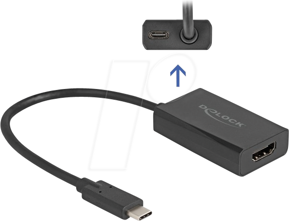 DELOCK 61058 - Adapter USB C > HDMI, 4K@60Hz, PD 100 W, 0,15 m