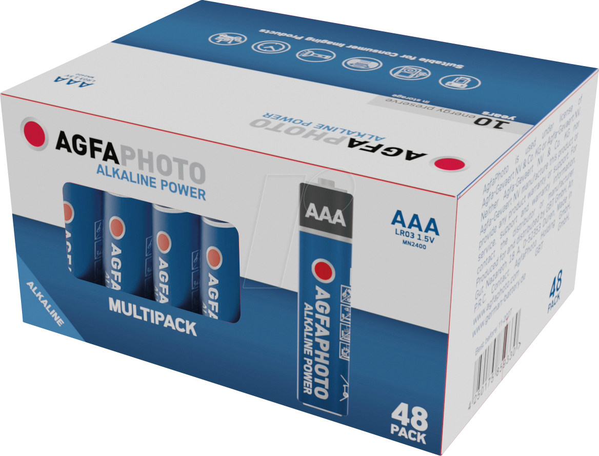 Thumbnail - AGFA ALK AAA48 - Power, Alkaline Batterie, AAA (Micro), 48er-Pack