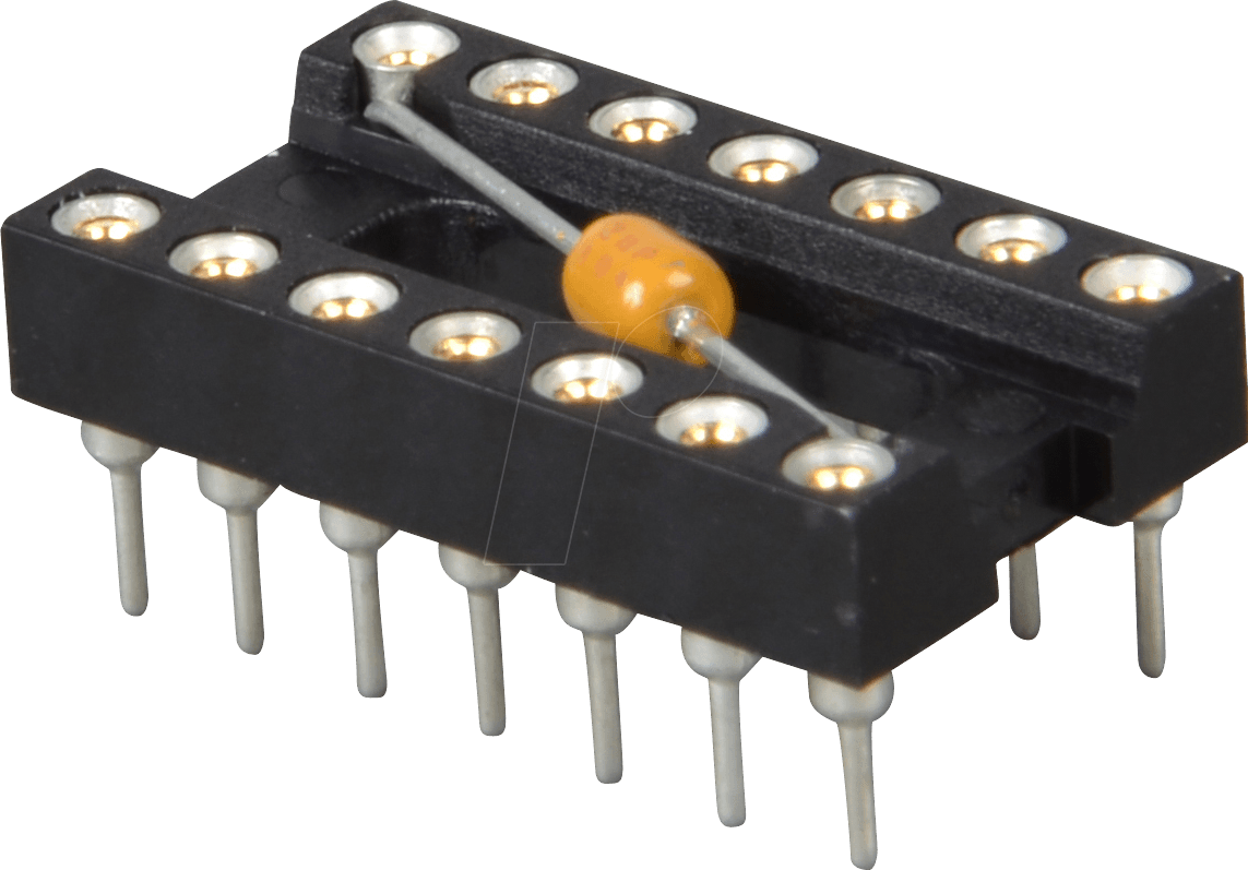 GS-KO 14P - IC-Sockel, 14-polig, mit Abblockkondensator