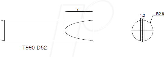 ATTEN T990-D52 - Lötspitze, 2,6 mm, meisselförmig