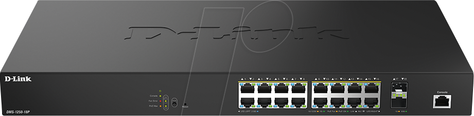 Thumbnail - D-LINK 125018PE - Switch, 18-Port, Gigabit Ethernet, SFP+, PoE++