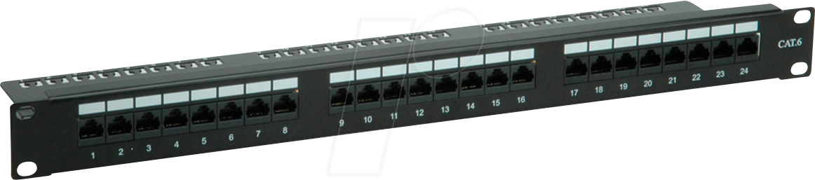 VALUE 26990362 - 19'' Patchpanel, 1 HE, 24-Port, Cat.6, schwarz