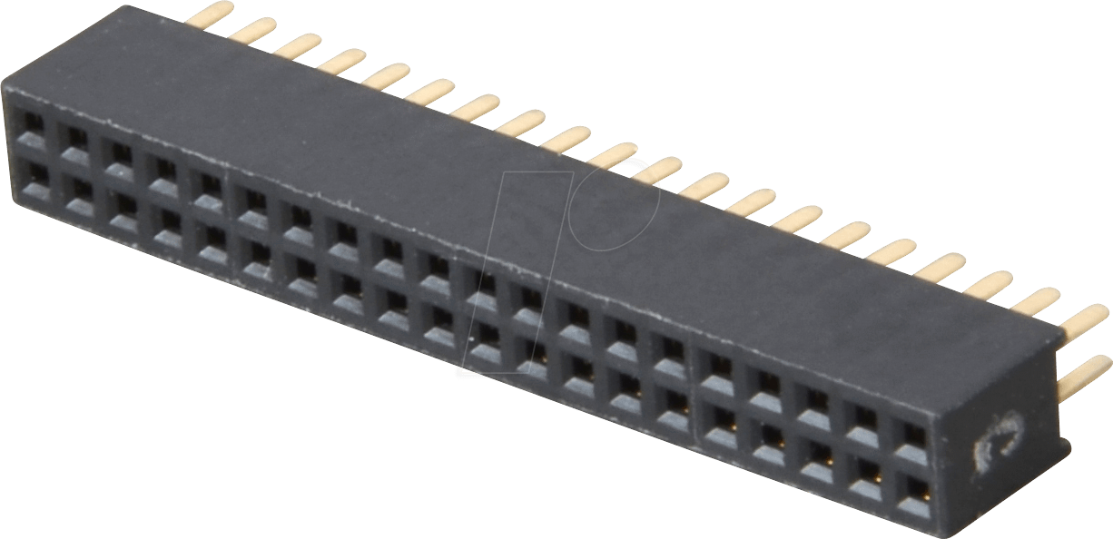 BL 2X20G 1,27 - 2x20pol. Buchsenleiste, gerade, RM 1,27