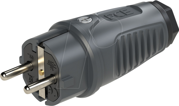 Thumbnail - TAUR2 0512-AS - Vollgummi-Stecker Taurus2, Typ F - CEE 7/4, anthrazit/schwarz