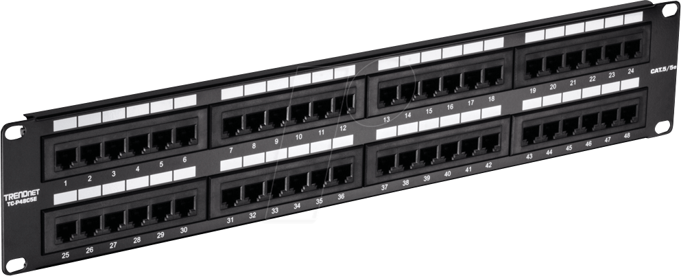 Thumbnail - TRN TC-P48C5E - Patchpanel, 48-Port, Cat.5e, 2 HE