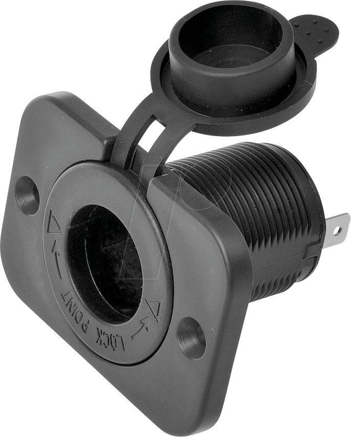 Thumbnail - KFZ 019002 - KFZ - Einbausteckdose, 12-24V, max .20A, Einbau, mit Schutzdecke