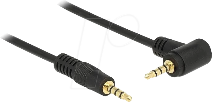DELOCK 84737 - Audio Kabel Klinke, 3,5 mm 4 Pin Stecker > Stecker gewinkelt, 1
