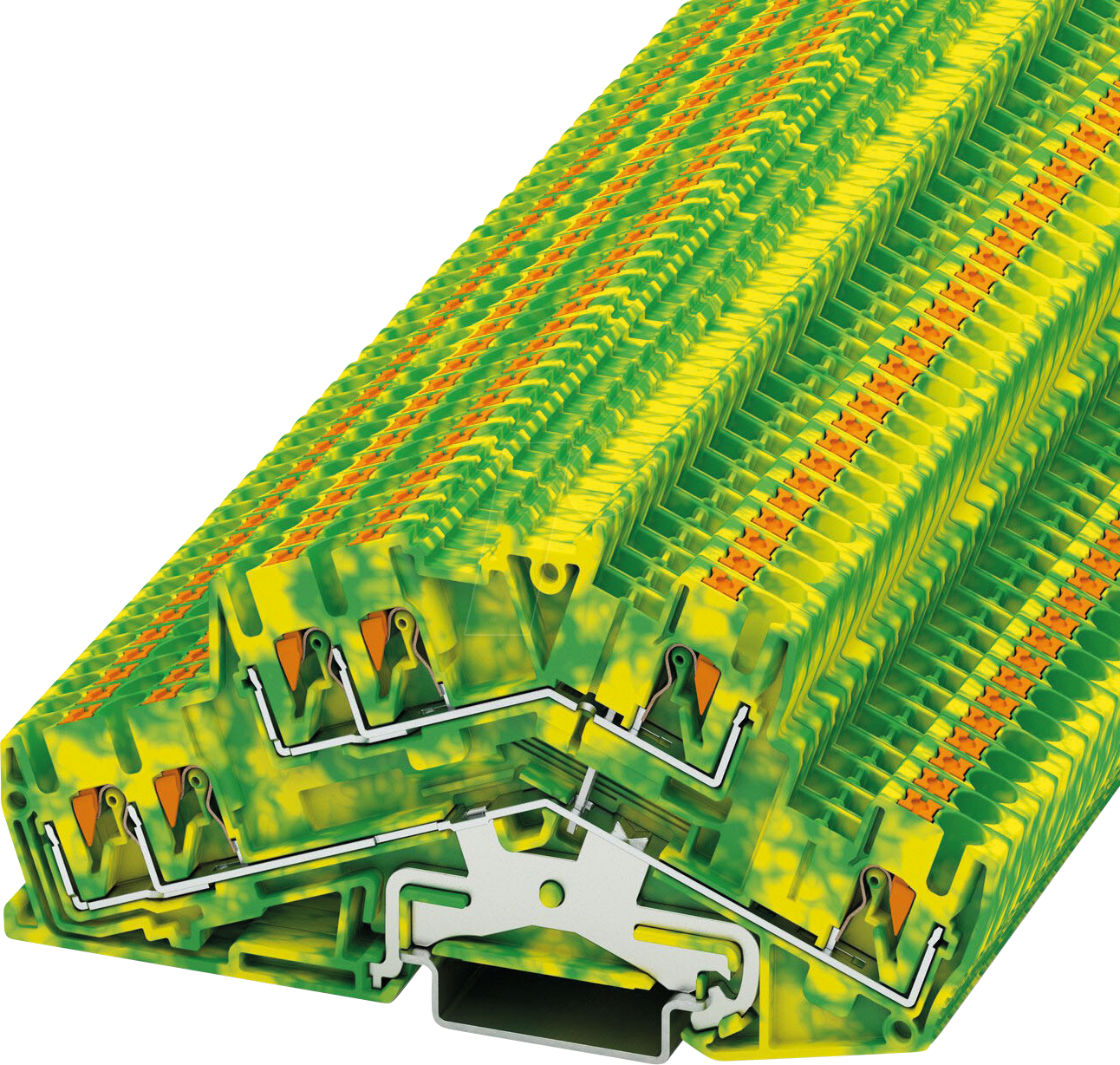 PTTBS 2,5 TWIN P - Doppelstockklemme, PTTBS 2,5 Twin, grün-gelb