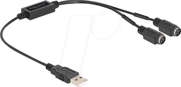 DELOCK 61061 - USB Konverter, 2.0, A Stecker auf 2x PS/2-Buchse, 43 cm